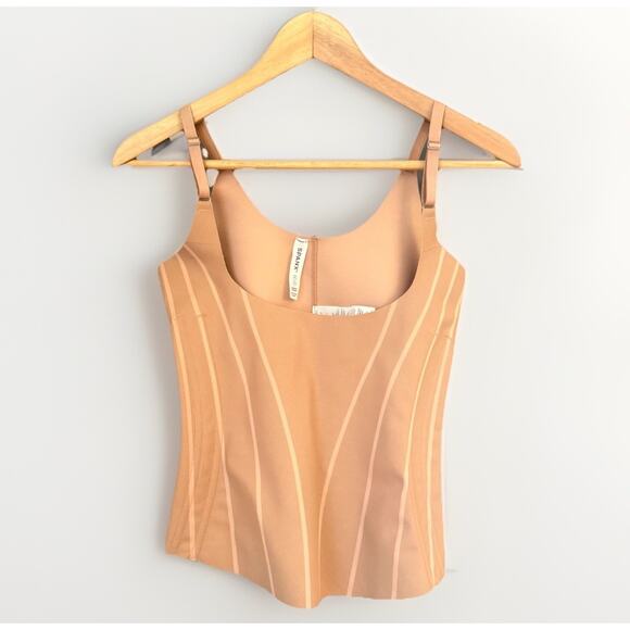 Spanx Structured Shaping Corset 46655 10428R Nude Tank Top w/ Boning Women’s MED - Picture 3 of 8